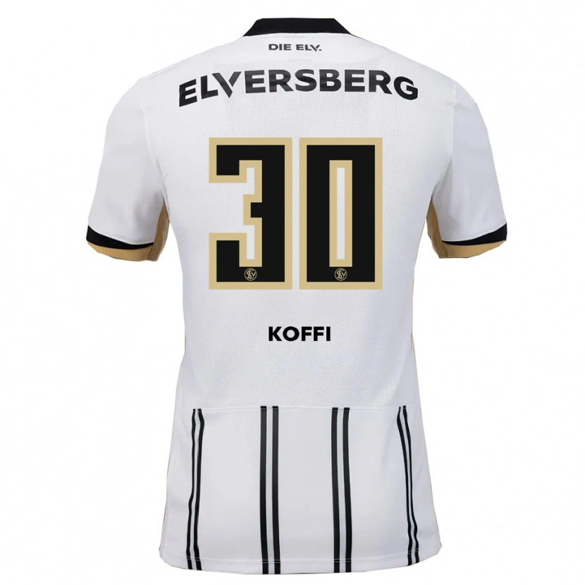 Danxen Hombre Camiseta Kevin Koffi #30 Blanco Negro 1ª Equipación 2025/26 La Camisa