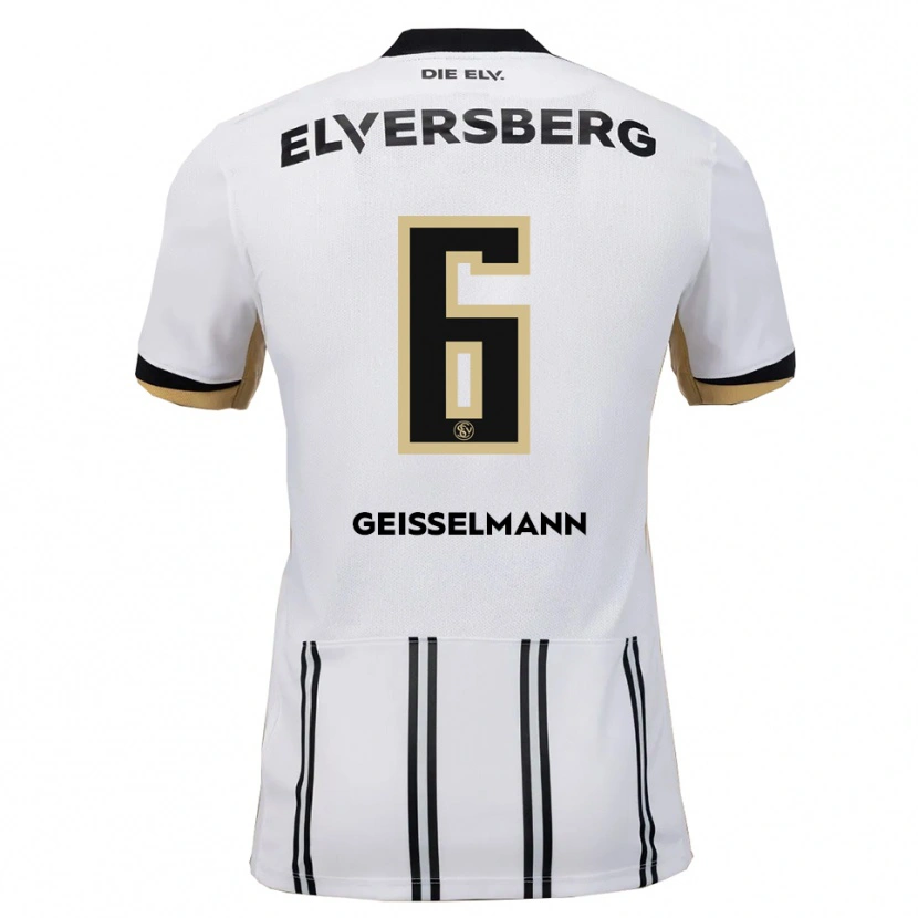 Danxen Hombre Camiseta Emil Geißelmann #6 Blanco Negro 1ª Equipación 2025/26 La Camisa