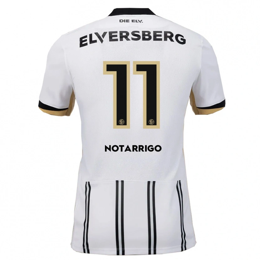 Danxen Hombre Camiseta Lionel Notarrigo #11 Blanco Negro 1ª Equipación 2025/26 La Camisa