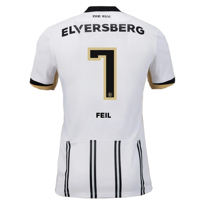Danxen Hombre Camiseta Manuel Feil #7 Blanco Negro 1ª Equipación 2025/26 La Camisa