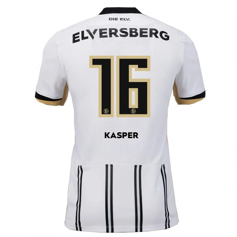 Danxen Hombre Camiseta Mathis Kasper #16 Blanco Negro 1ª Equipación 2025/26 La Camisa