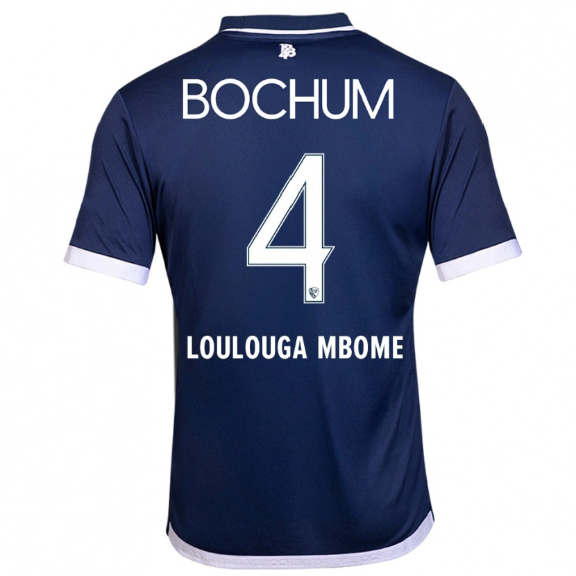 Danxen Hombre Camiseta Adrien Loulouga-Mbome #4 Azul Marino Blanco 1ª Equipación 2025/26 La Camisa