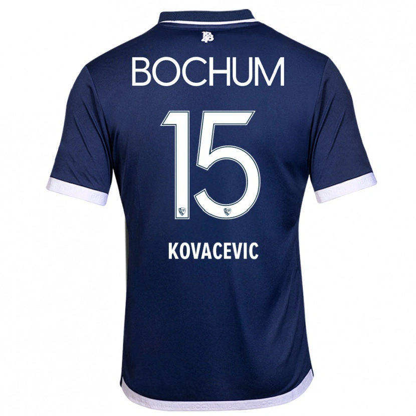 Danxen Hombre Camiseta Elhan Kovacevic #15 Azul Marino Blanco 1ª Equipación 2025/26 La Camisa