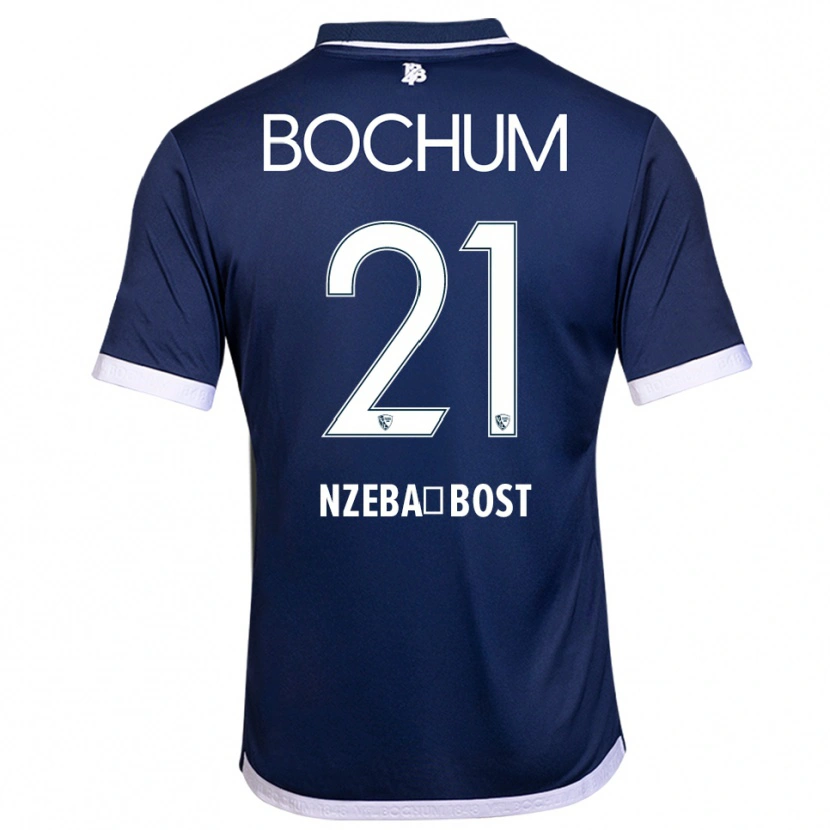 Danxen Hombre Camiseta Jan Nzeba-Bost #21 Azul Marino Blanco 1ª Equipación 2025/26 La Camisa