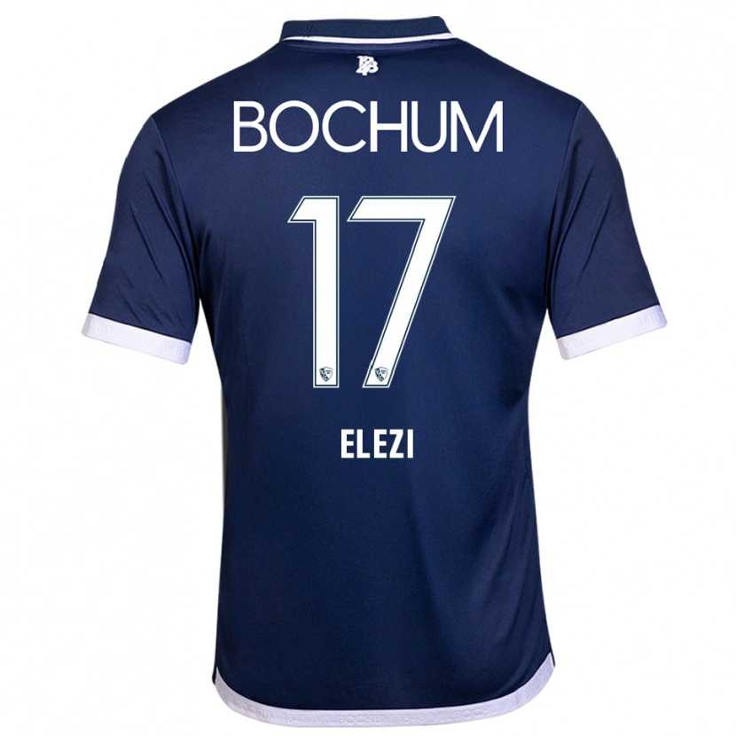 Danxen Hombre Camiseta Agon Elezi #17 Azul Marino Blanco 1ª Equipación 2025/26 La Camisa