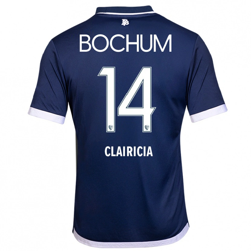 Danxen Hombre Camiseta Mathis Clairicia #14 Azul Marino Blanco 1ª Equipación 2025/26 La Camisa