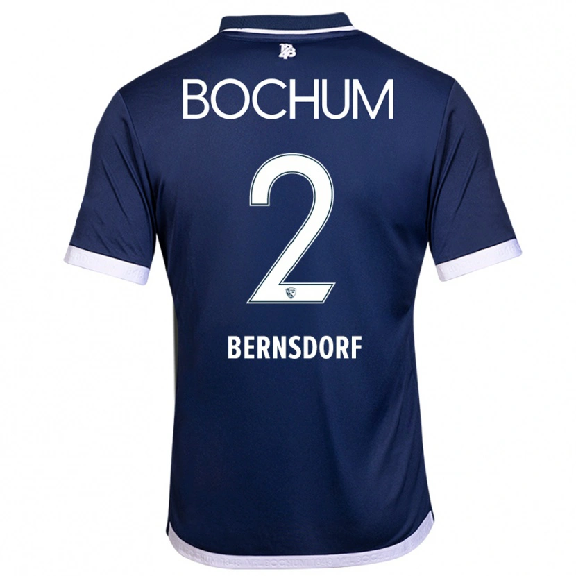Danxen Hombre Camiseta Luca Bernsdorf #2 Azul Marino Blanco 1ª Equipación 2025/26 La Camisa