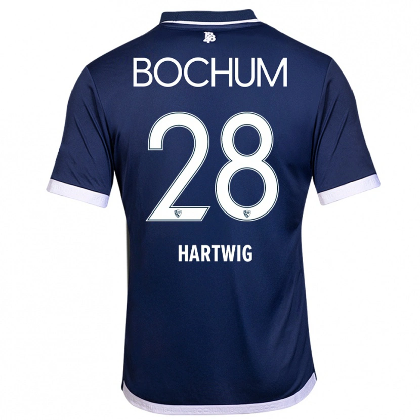 Danxen Hombre Camiseta Luis Hartwig #28 Azul Marino Blanco 1ª Equipación 2025/26 La Camisa