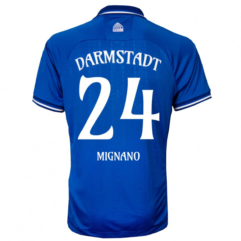 Danxen Hombre Camiseta Luigi Mignano #24 Azul Blanco 1ª Equipación 2025/26 La Camisa