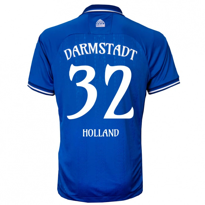 Danxen Hombre Camiseta Fabian Holland #32 Azul Blanco 1ª Equipación 2025/26 La Camisa