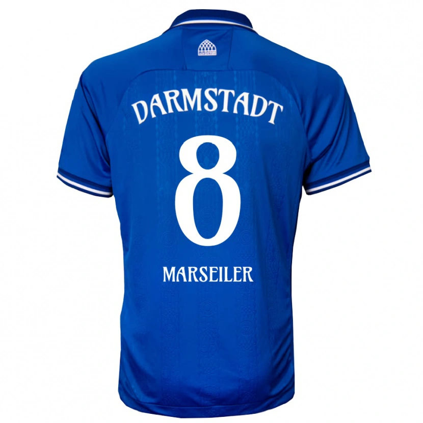 Danxen Hombre Camiseta Luca Marseiler #8 Azul Blanco 1ª Equipación 2025/26 La Camisa
