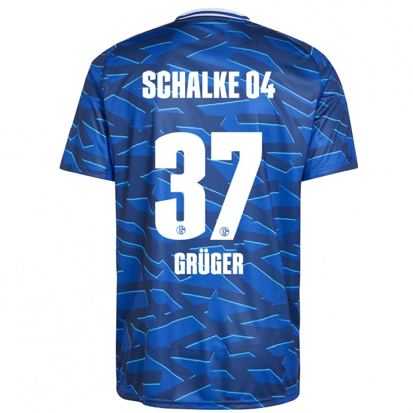 Danxen Hombre Camiseta Max Grüger #37 Azul Real Blanco 1ª Equipación 2025/26 La Camisa