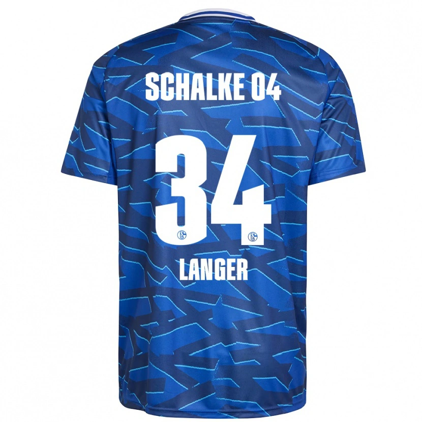 Danxen Hombre Camiseta Michael Langer #34 Azul Real Blanco 1ª Equipación 2025/26 La Camisa