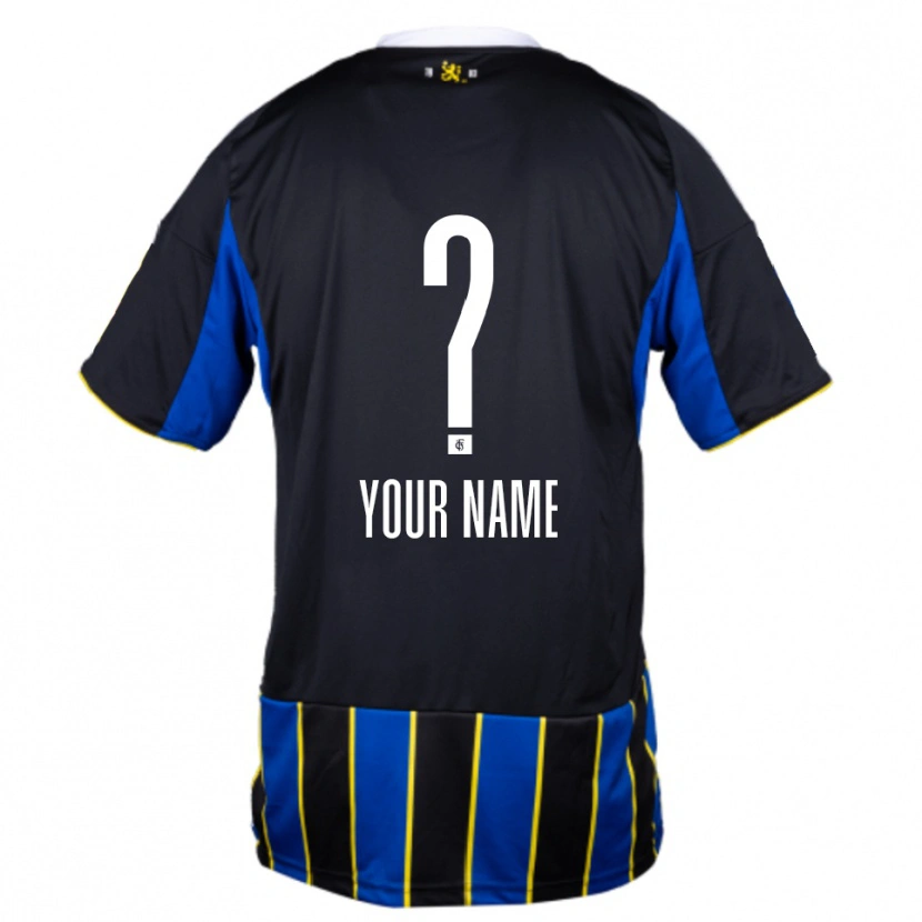 Danxen Hombre Camiseta Su Nombre #0 Azul Negro Amarillo 1ª Equipación 2025/26 La Camisa