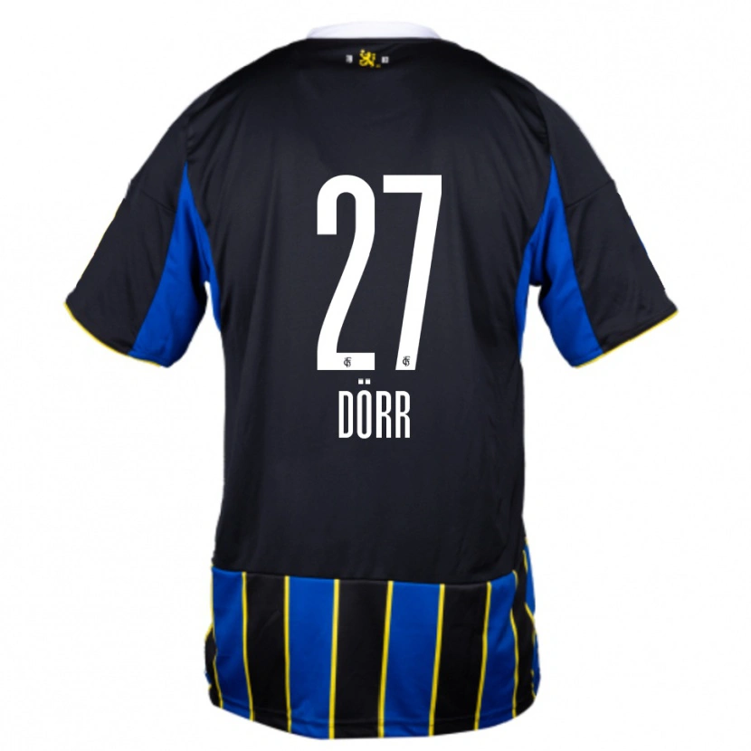 Danxen Hombre Camiseta Emma Dörr #27 Azul Negro Amarillo 1ª Equipación 2025/26 La Camisa