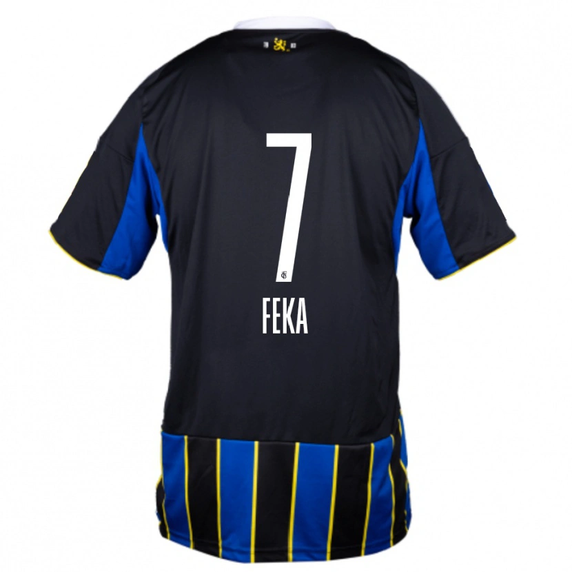 Danxen Hombre Camiseta Lukas Feka #7 Azul Negro Amarillo 1ª Equipación 2025/26 La Camisa