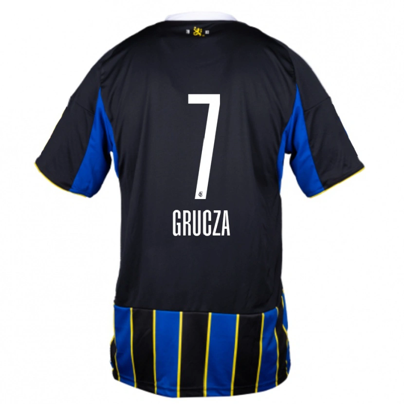 Danxen Hombre Camiseta Nico Grucza #7 Azul Negro Amarillo 1ª Equipación 2025/26 La Camisa