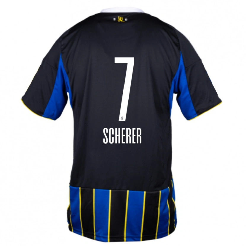 Danxen Hombre Camiseta Tim Scherer #7 Azul Negro Amarillo 1ª Equipación 2025/26 La Camisa