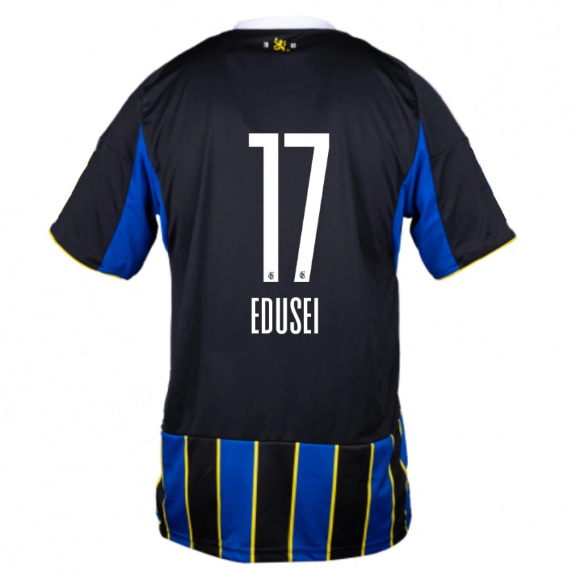 Danxen Hombre Camiseta Damien Edusei #17 Azul Negro Amarillo 1ª Equipación 2025/26 La Camisa