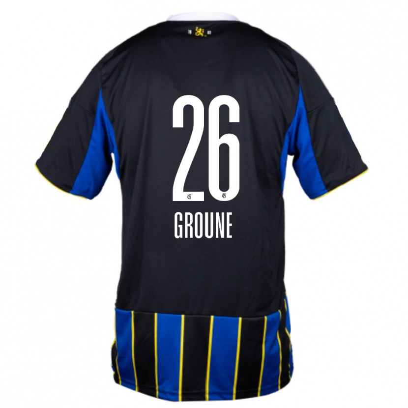 Danxen Hombre Camiseta Amine Groune #26 Azul Negro Amarillo 1ª Equipación 2025/26 La Camisa