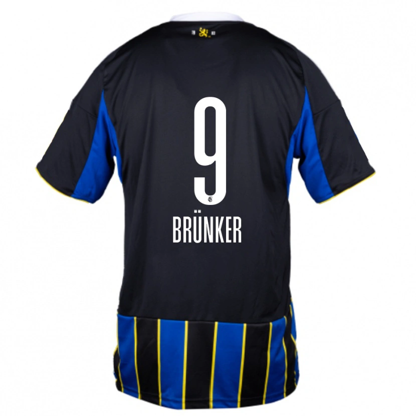Danxen Hombre Camiseta Kai Brünker #9 Azul Negro Amarillo 1ª Equipación 2025/26 La Camisa
