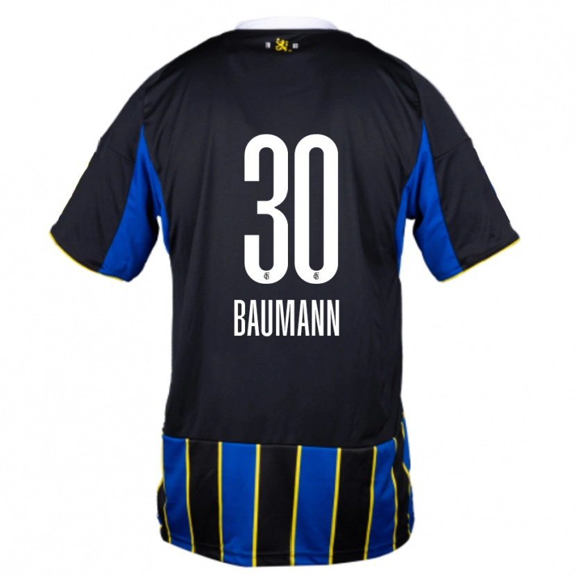 Danxen Hombre Camiseta Dominic Baumann #30 Azul Negro Amarillo 1ª Equipación 2025/26 La Camisa