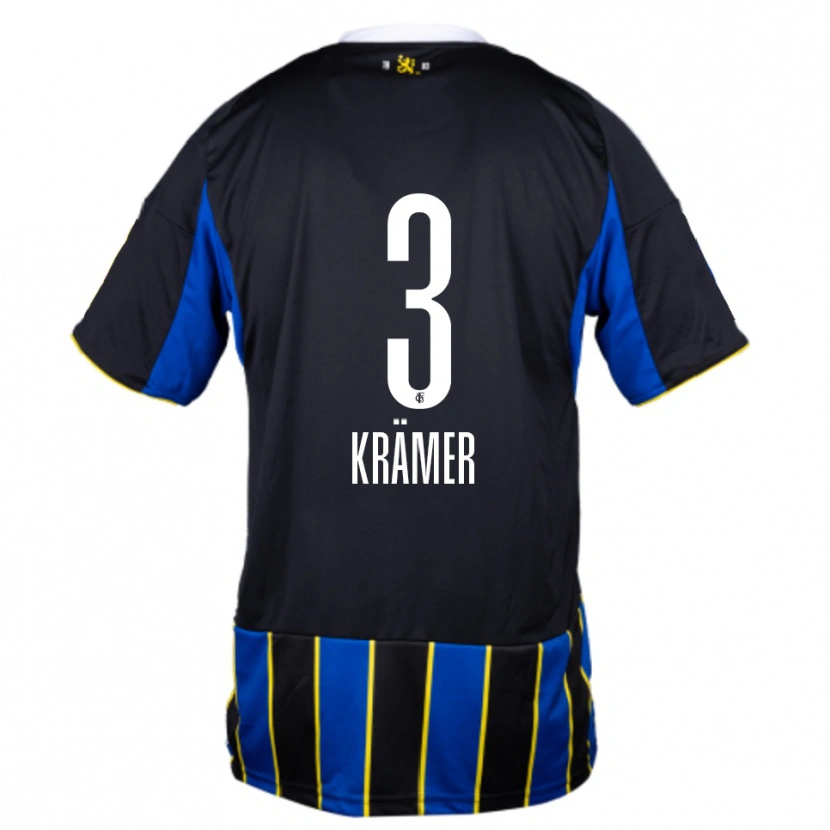 Danxen Hombre Camiseta Nils Krämer #3 Azul Negro Amarillo 1ª Equipación 2025/26 La Camisa