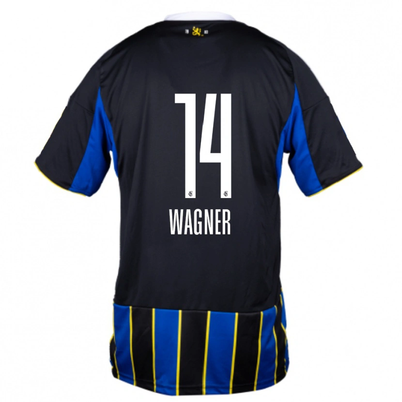 Danxen Hombre Camiseta Celine Wagner #14 Azul Negro Amarillo 1ª Equipación 2025/26 La Camisa