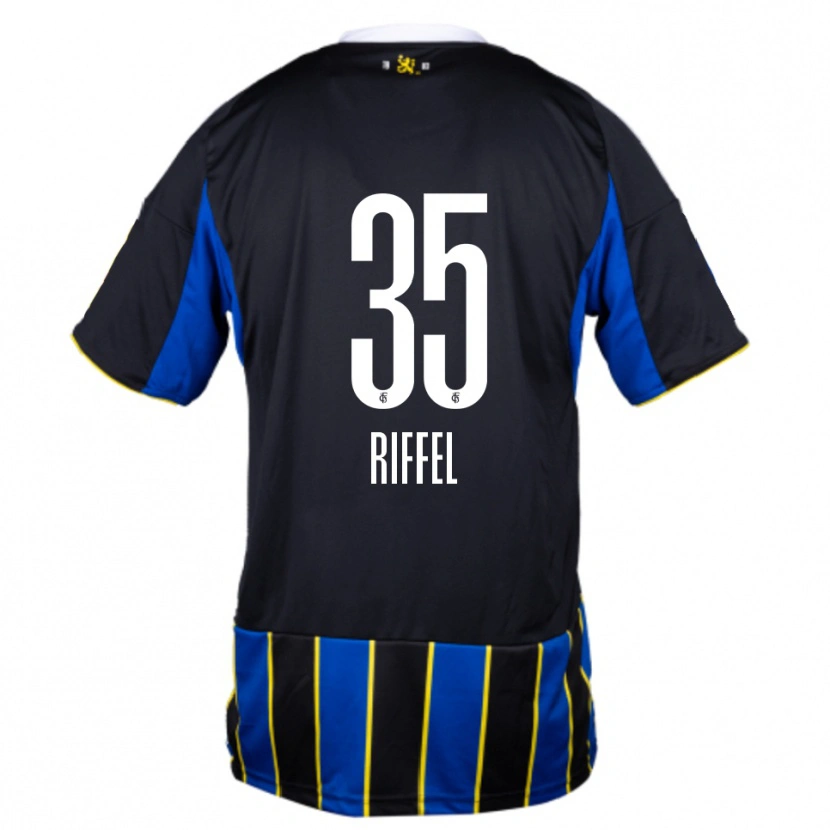 Danxen Hombre Camiseta Kim Riffel #35 Azul Negro Amarillo 1ª Equipación 2025/26 La Camisa