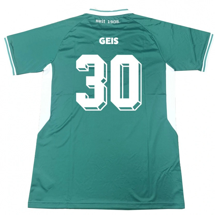 Danxen Hombre Camiseta Johannes Geis #30 Verde Blanco 1ª Equipación 2025/26 La Camisa