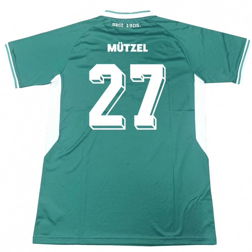 Danxen Hombre Camiseta Nuno Mützel #27 Verde Blanco 1ª Equipación 2025/26 La Camisa