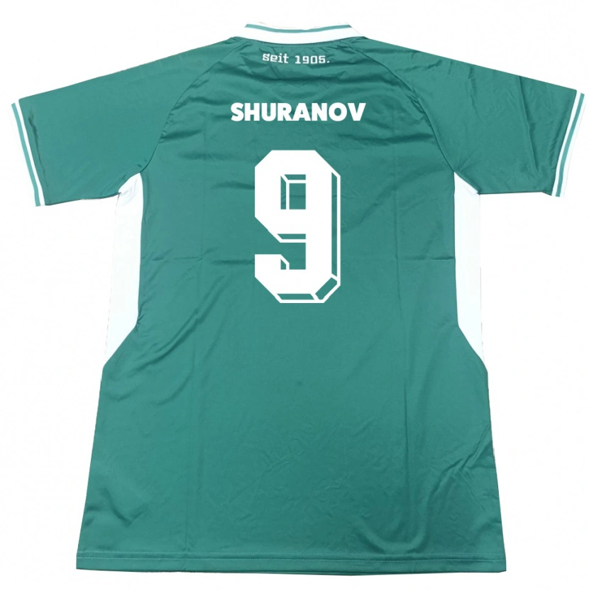 Danxen Hombre Camiseta Erik Shuranov #9 Verde Blanco 1ª Equipación 2025/26 La Camisa