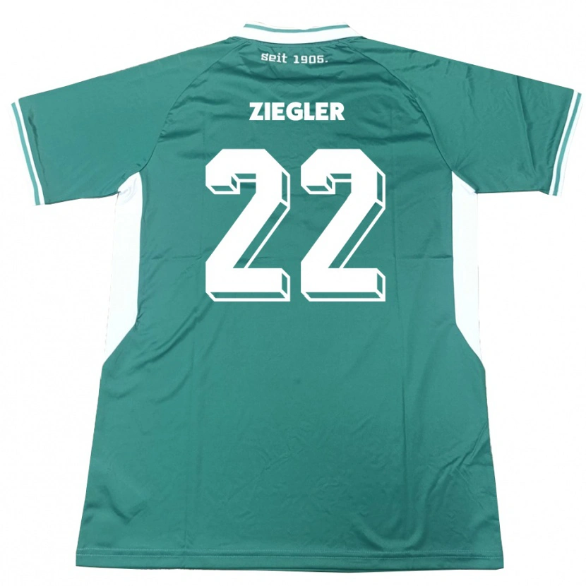 Danxen Hombre Camiseta Kevin Ziegler #22 Verde Blanco 1ª Equipación 2025/26 La Camisa