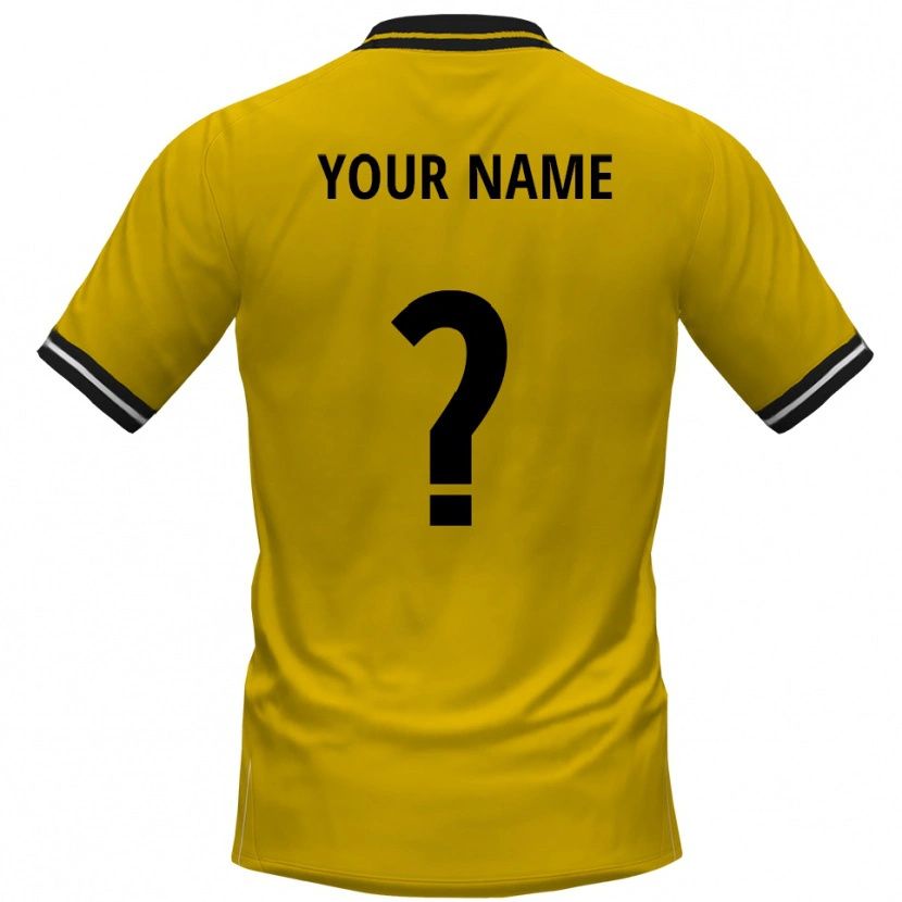 Danxen Hombre Camiseta Su Nombre #0 Amarillo Negro 1ª Equipación 2025/26 La Camisa
