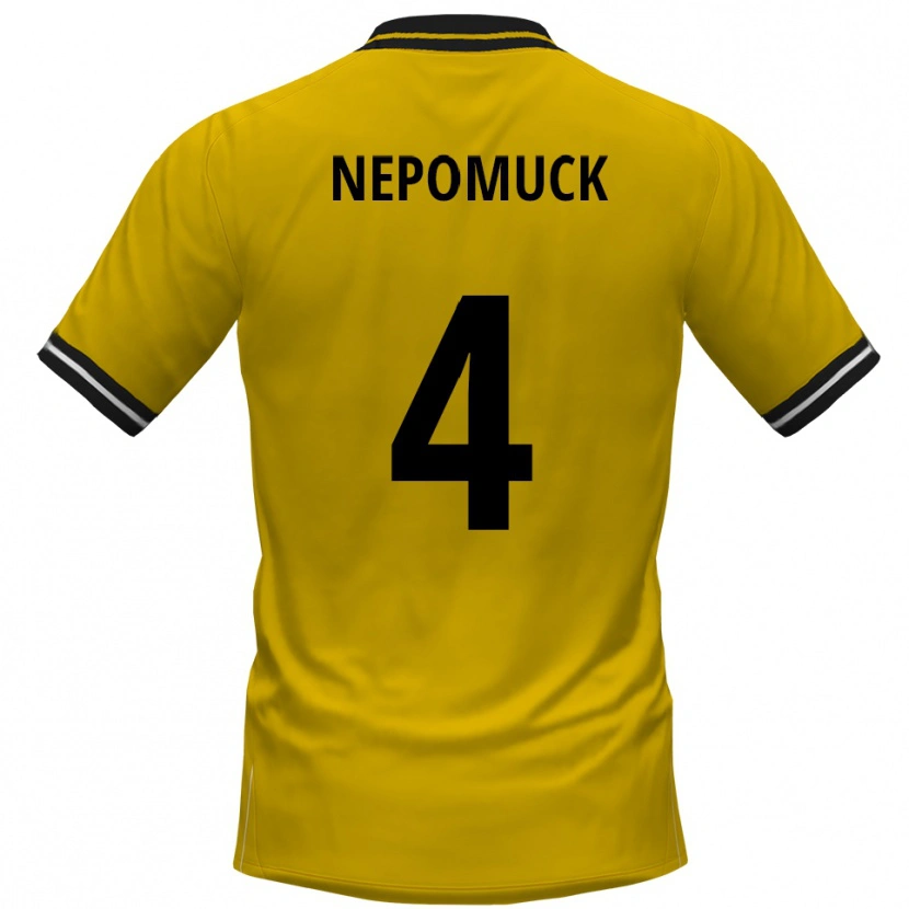 Danxen Hombre Camiseta Simon Nepomuck #4 Amarillo Negro 1ª Equipación 2025/26 La Camisa