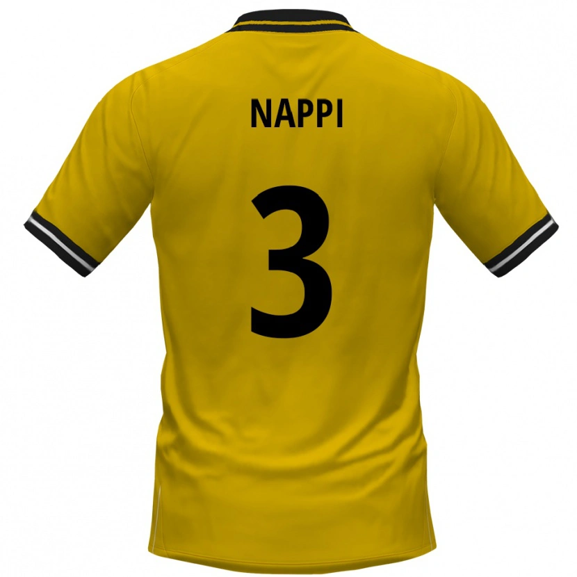 Danxen Hombre Camiseta Johann Deumi-Nappi #3 Amarillo Negro 1ª Equipación 2025/26 La Camisa