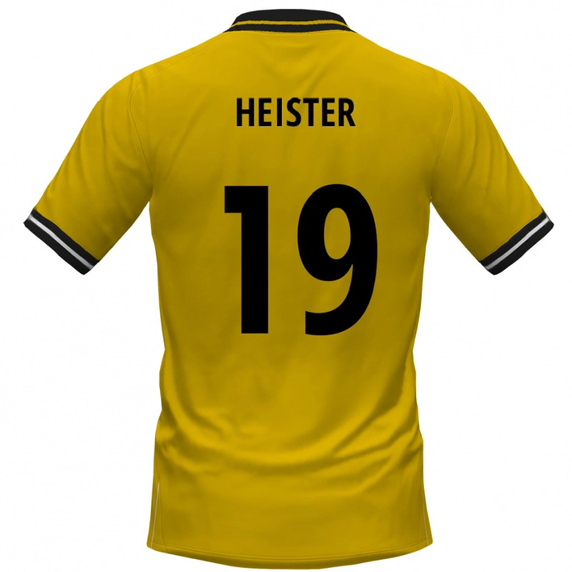 Danxen Hombre Camiseta Florian Heister #19 Amarillo Negro 1ª Equipación 2025/26 La Camisa
