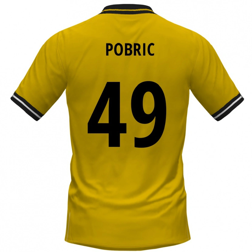 Danxen Hombre Camiseta Mika Pobric #49 Amarillo Negro 1ª Equipación 2025/26 La Camisa