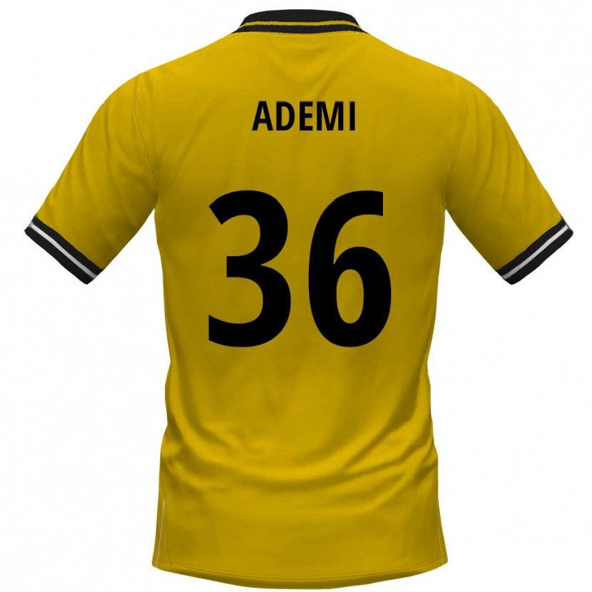 Danxen Hombre Camiseta Faton Ademi #36 Amarillo Negro 1ª Equipación 2025/26 La Camisa