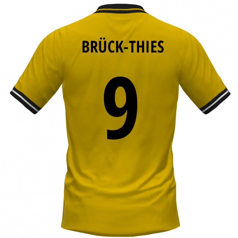 Danxen Hombre Camiseta Frederik Brück-Thies #9 Amarillo Negro 1ª Equipación 2025/26 La Camisa