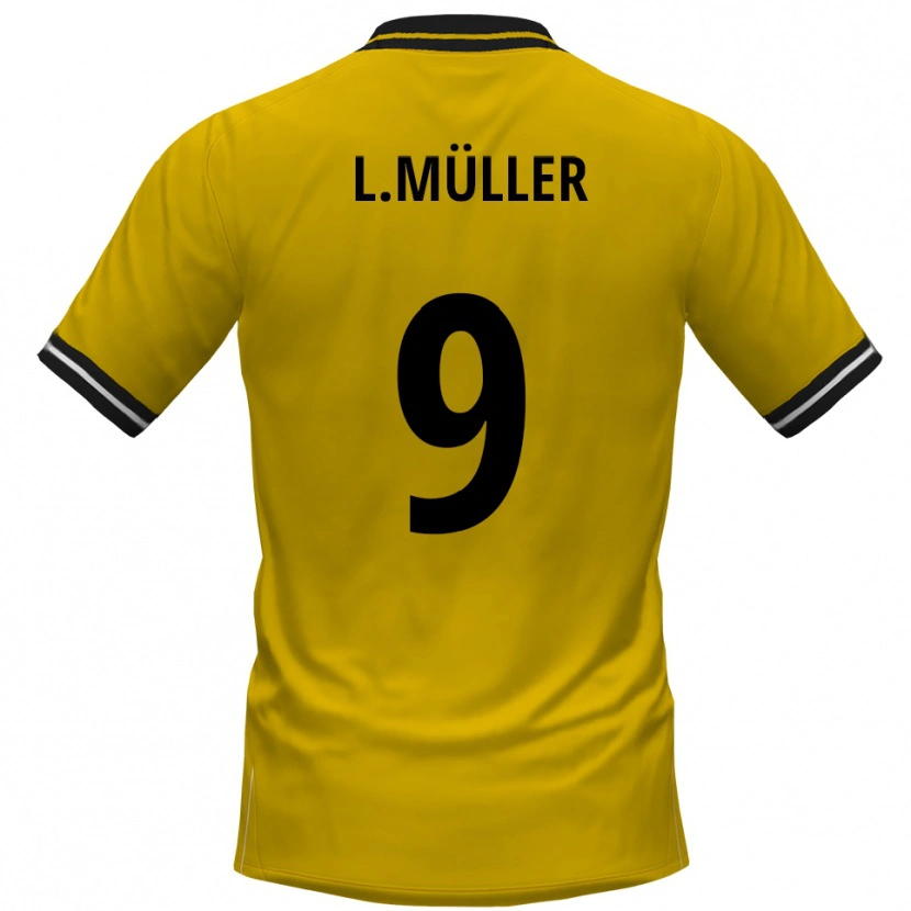 Danxen Hombre Camiseta Levyn Müller #9 Amarillo Negro 1ª Equipación 2025/26 La Camisa