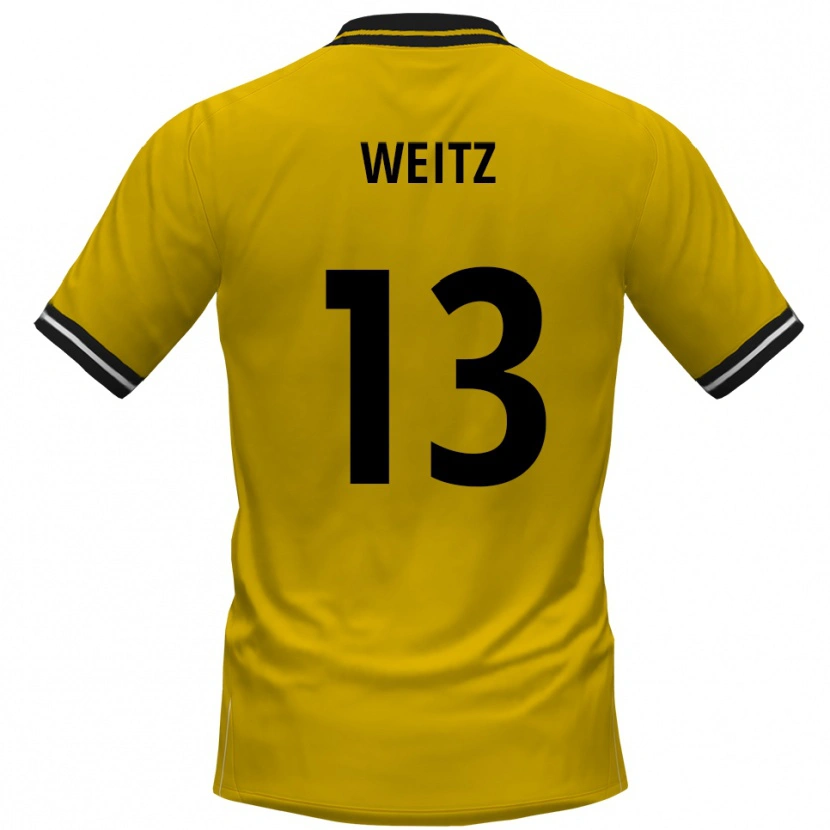 Danxen Hombre Camiseta Oliver Weitz #13 Amarillo Negro 1ª Equipación 2025/26 La Camisa