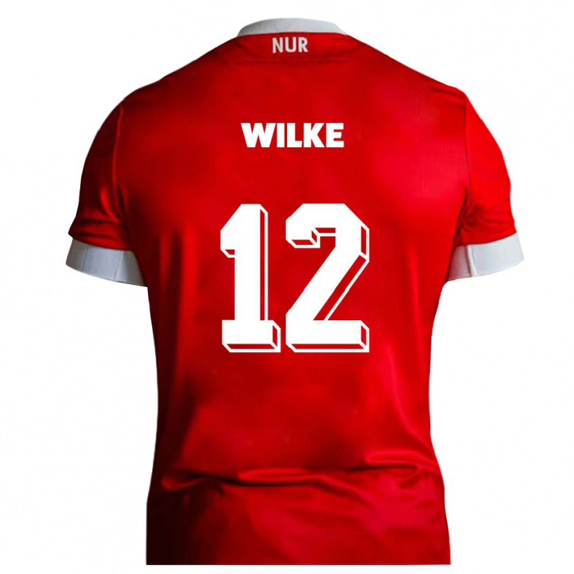 Danxen Hombre Camiseta Malte Wilke #12 Rojo Blanco 1ª Equipación 2025/26 La Camisa