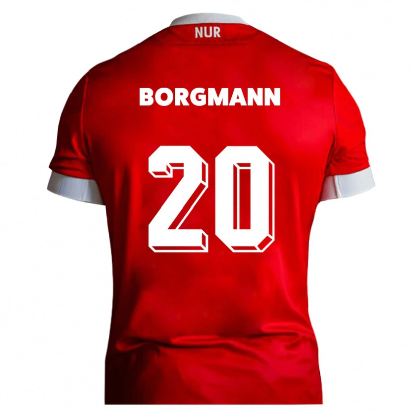 Danxen Hombre Camiseta Axel Borgmann #20 Rojo Blanco 1ª Equipación 2025/26 La Camisa
