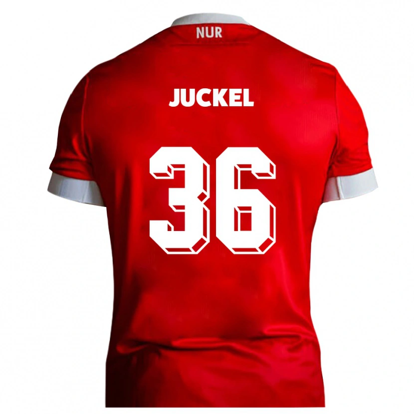 Danxen Hombre Camiseta Janis Juckel #36 Rojo Blanco 1ª Equipación 2025/26 La Camisa