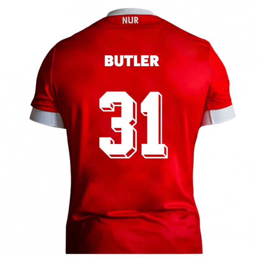 Danxen Hombre Camiseta Justin Butler #31 Rojo Blanco 1ª Equipación 2025/26 La Camisa