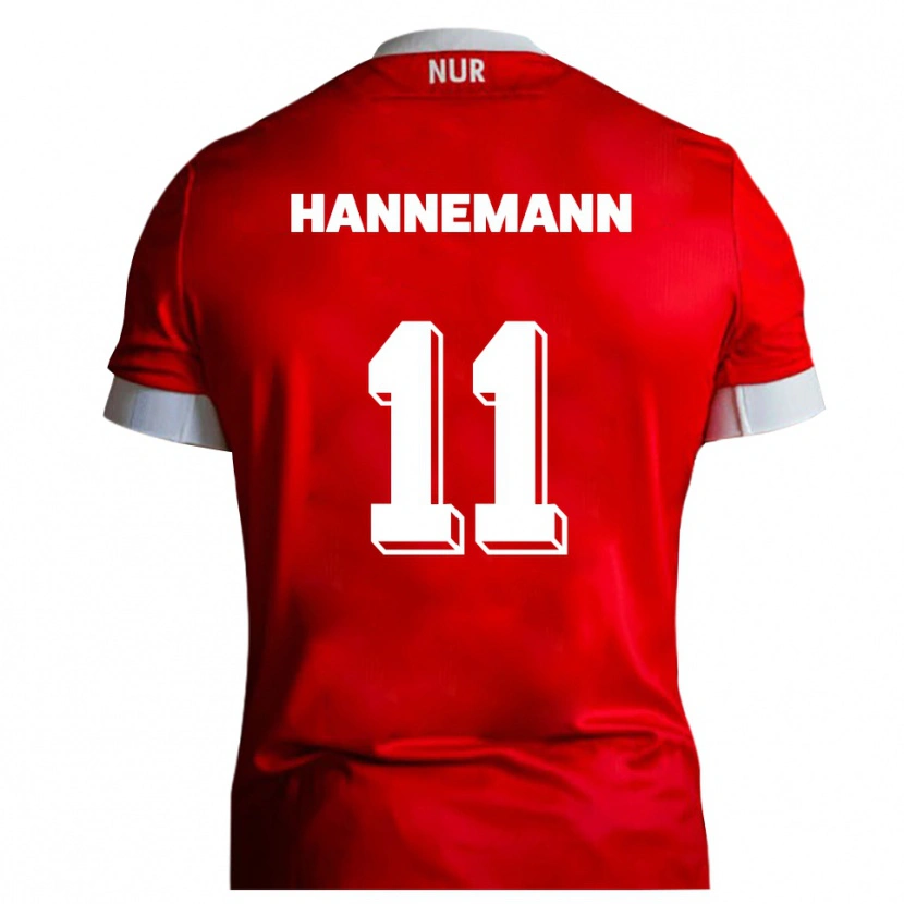 Danxen Hombre Camiseta Moritz Hannemann #11 Rojo Blanco 1ª Equipación 2025/26 La Camisa