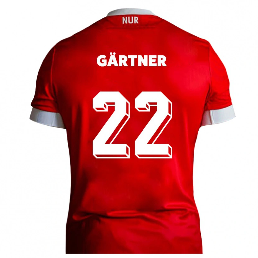 Danxen Hombre Camiseta Justin Gärtner #22 Rojo Blanco 1ª Equipación 2025/26 La Camisa