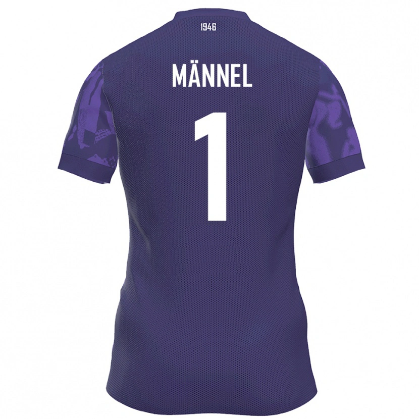 Danxen Hombre Camiseta Martin Männel #1 Púrpura Blanco 1ª Equipación 2025/26 La Camisa