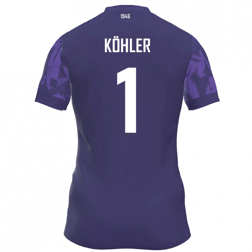 Danxen Hombre Camiseta Lucas Köhler #1 Púrpura Blanco 1ª Equipación 2025/26 La Camisa